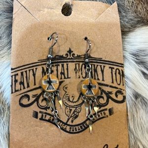 Bone and Sterling Zuni Native French Hook Vintage Earrings